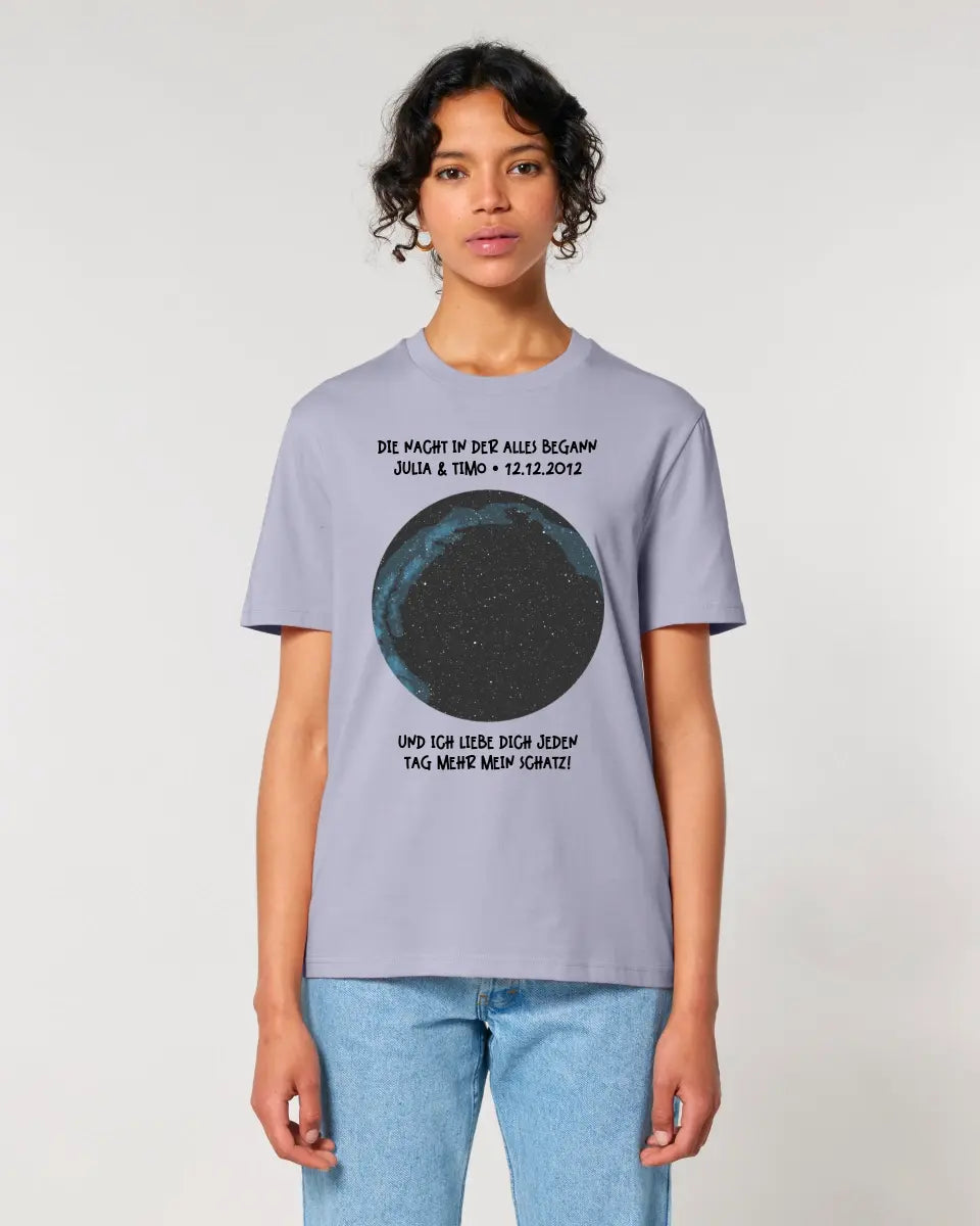 Real star map with location/time and your text • Unisex premium T-shirt XS-5XL made of organic cotton for women &amp; men • Exclusive design • personalized