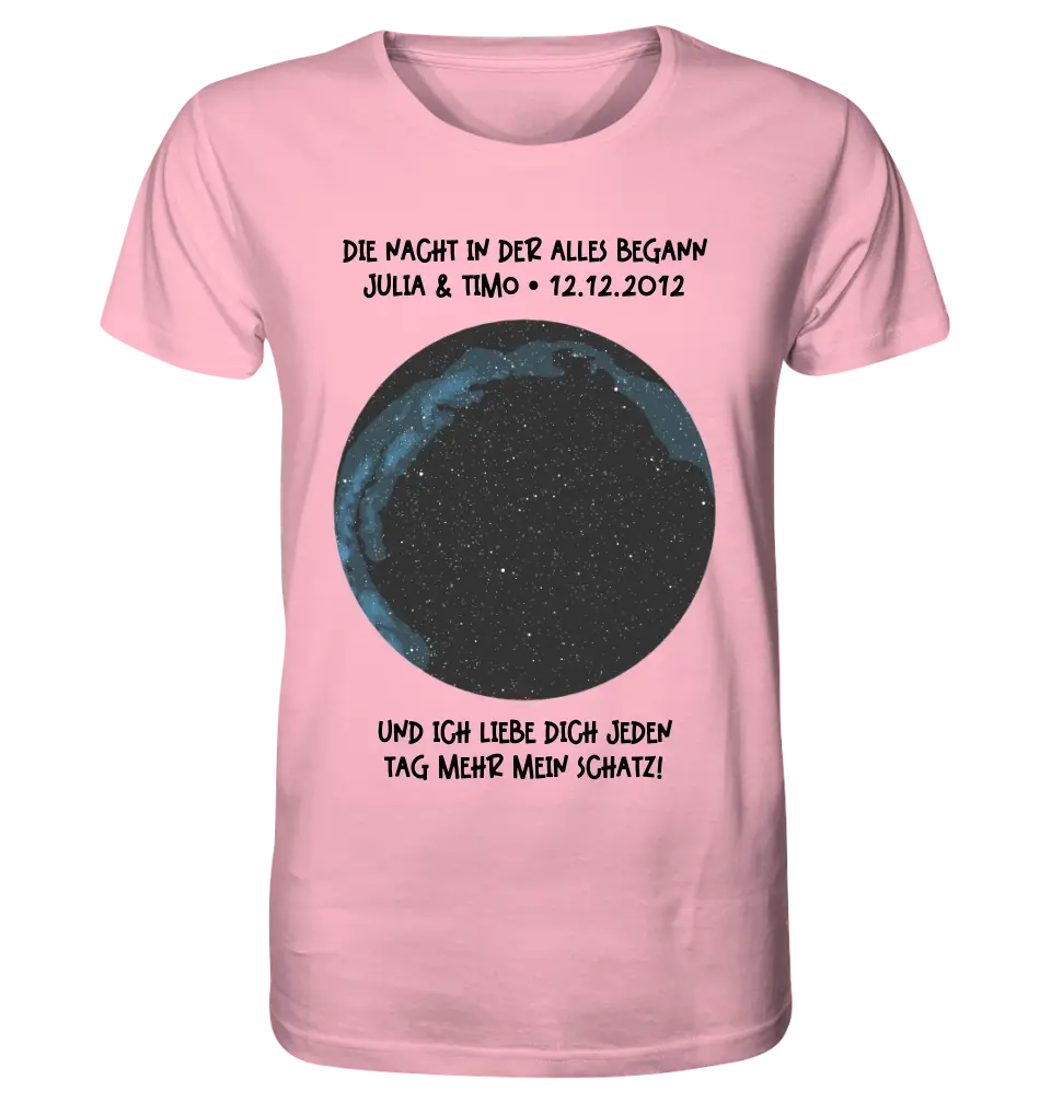 Real star map with location/time and your text • Unisex premium T-shirt XS-5XL made of organic cotton for women &amp; men • Exclusive design • personalized