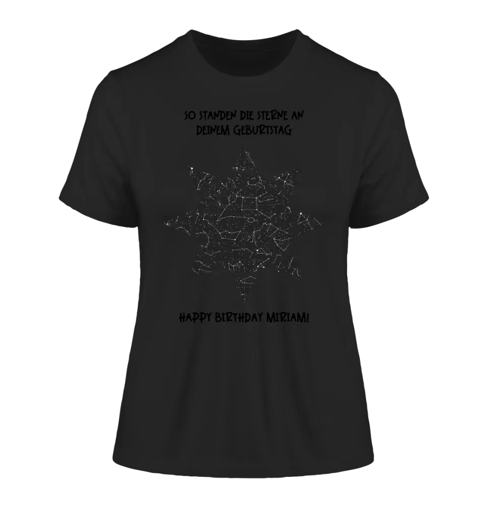 Real star map in sun shape with place/time and your text • Ladies Premium T-Shirt XS-2XL made of organic cotton for women • Exclusive design • personalized