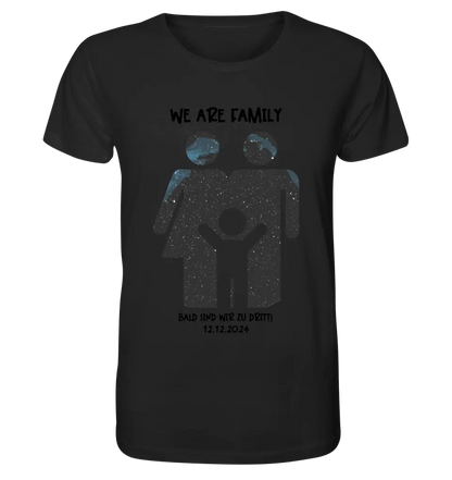 Echte Sternenkarte + Text • Kleine Familie • werdende Eltern • Unisex Premium T-Shirt XS-5XL aus Bio-Baumwolle für Damen & Herren • Exklusivdesign • personalisiert