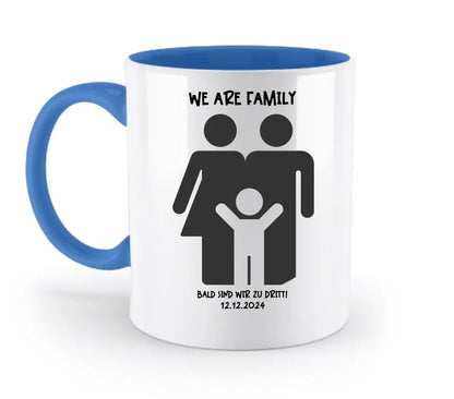 Echte Sternenkarte + Text • Kleine Familie • werdende Eltern • zweifarbige Tasse  • Exklusivdesign • personalisiert