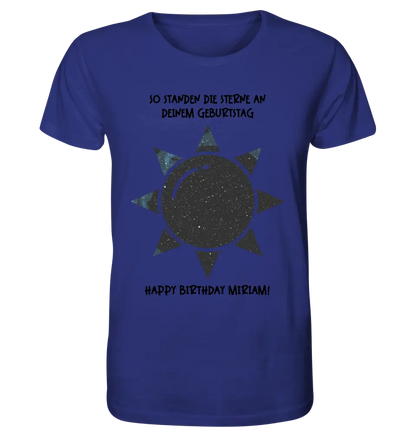 Real star map in sun shape with place/time and your text • Unisex premium T-shirt XS-5XL made of organic cotton for women &amp; men • Exclusive design • personalized