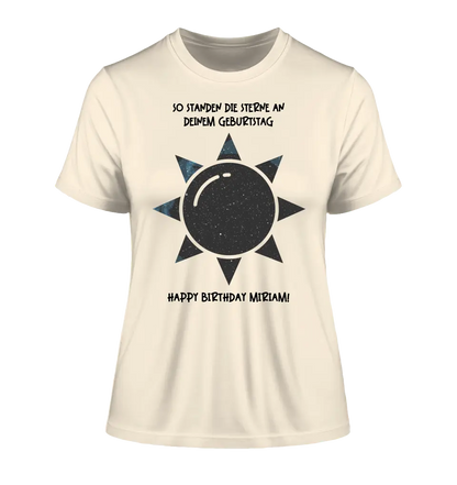 Real star map in sun shape with place/time and your text • Ladies Premium T-Shirt XS-2XL made of organic cotton for women • Exclusive design • personalized