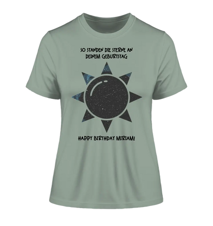 Real star map in sun shape with place/time and your text • Ladies Premium T-Shirt XS-2XL made of organic cotton for women • Exclusive design • personalized