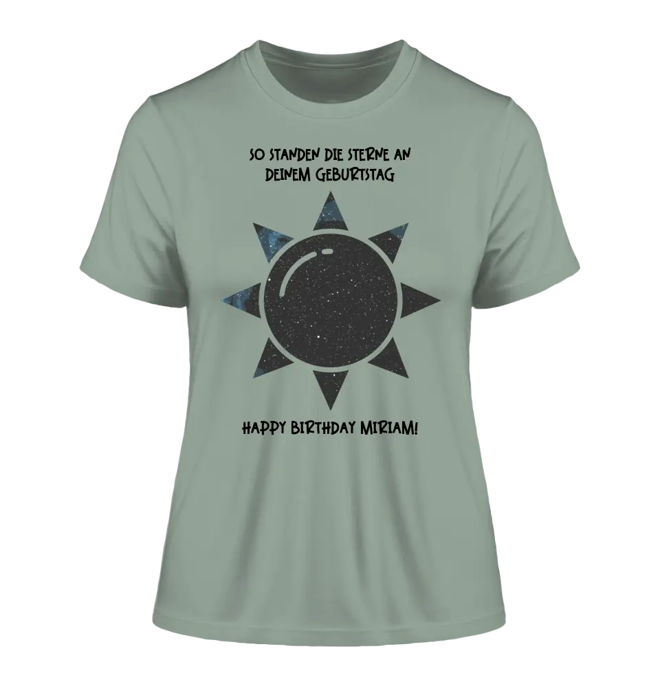 Real star map in sun shape with place/time and your text • Ladies Premium T-Shirt XS-2XL made of organic cotton for women • Exclusive design • personalized