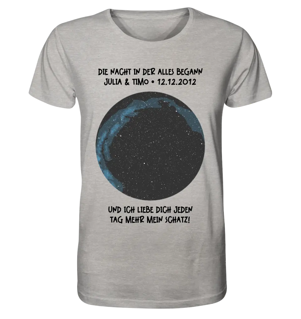 Real star map with location/time and your text • Unisex premium T-shirt XS-5XL made of organic cotton for women &amp; men • Exclusive design • personalized