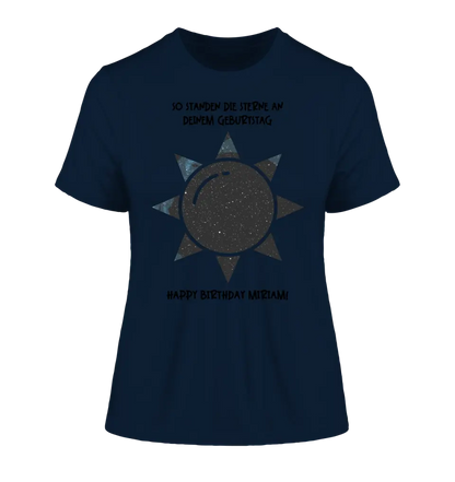 Real star map in sun shape with place/time and your text • Ladies Premium T-Shirt XS-2XL made of organic cotton for women • Exclusive design • personalized