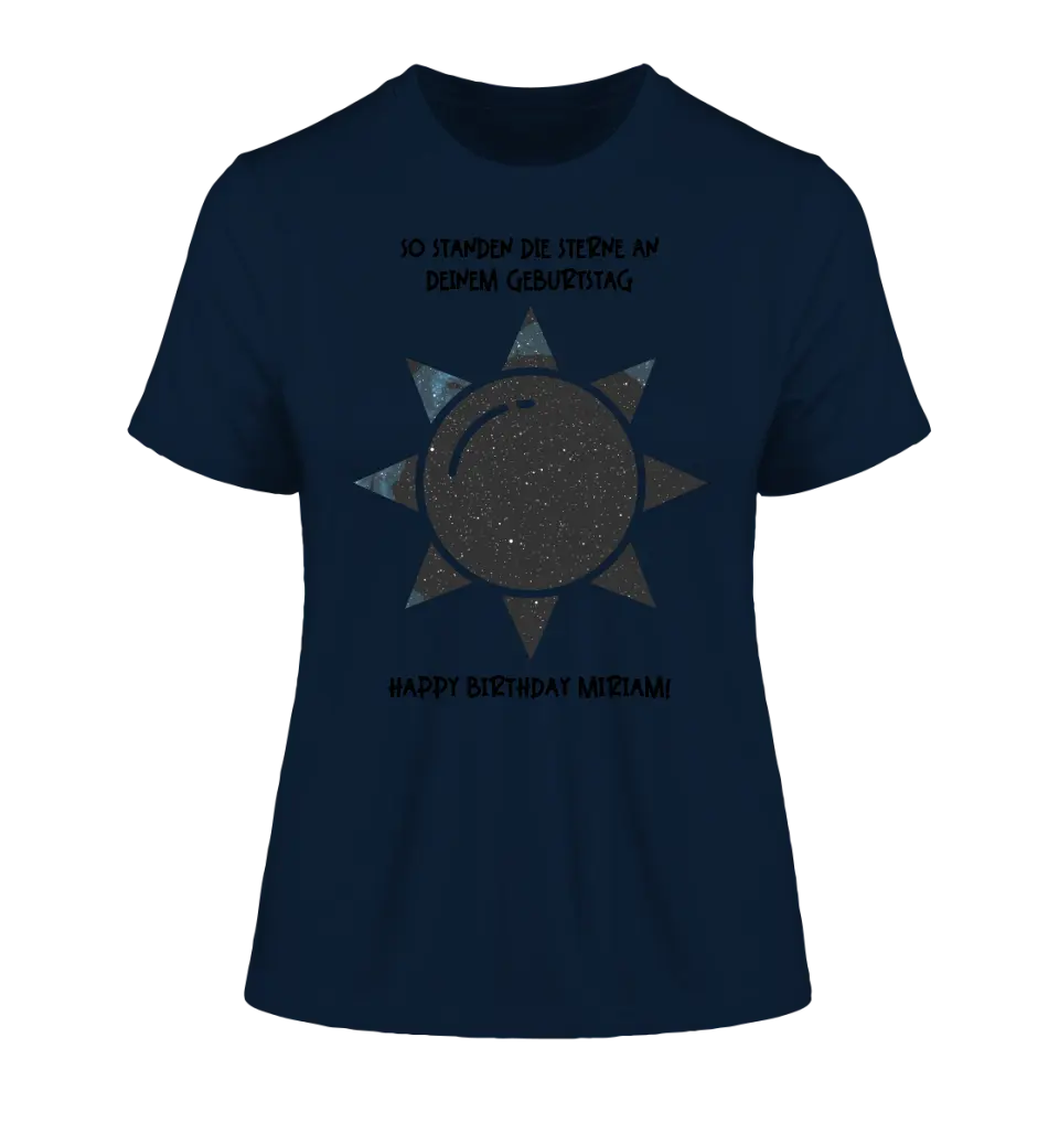 Real star map in sun shape with place/time and your text • Ladies Premium T-Shirt XS-2XL made of organic cotton for women • Exclusive design • personalized