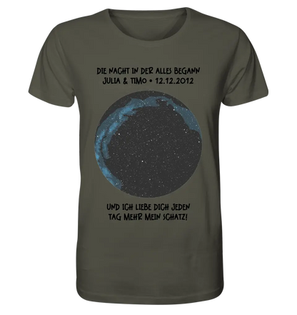 Real star map with location/time and your text • Unisex premium T-shirt XS-5XL made of organic cotton for women &amp; men • Exclusive design • personalized