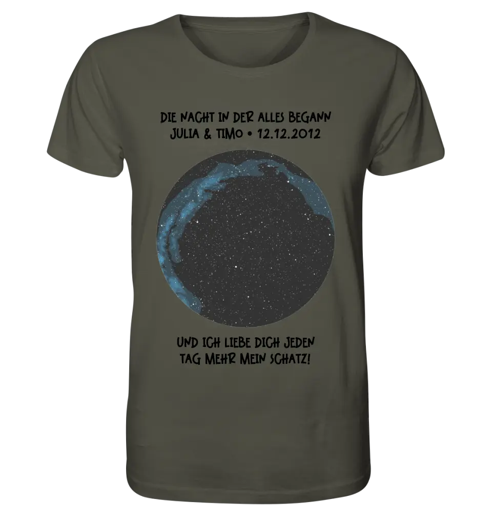 Real star map with location/time and your text • Unisex premium T-shirt XS-5XL made of organic cotton for women &amp; men • Exclusive design • personalized