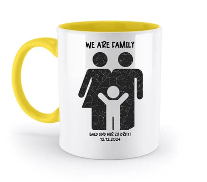 Echte Sternenkarte + Text • Kleine Familie • werdende Eltern • zweifarbige Tasse  • Exklusivdesign • personalisiert