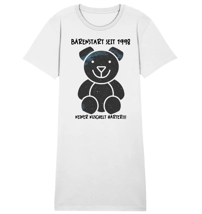 Echte Sternenkarte als Teddybär + Text • Ladies Premium T-Shirt Kleid aus Bio-Baumwolle S-2XL • Exklusivdesign • personalisiert