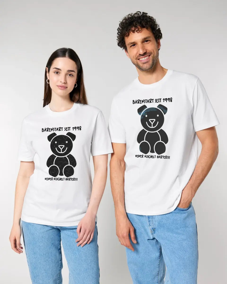 Echte Sternenkarte als Teddybär + Text • Unisex Premium T-Shirt XS-5XL aus Bio-Baumwolle für Damen & Herren • Exklusivdesign • personalisiert