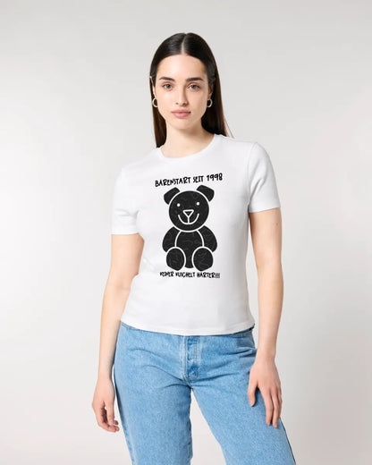 Echte Sternenkarte als Teddybär + Text • Ladies Premium T-Shirt XS-2XL aus Bio-Baumwolle für Damen • Exklusivdesign • personalisiert