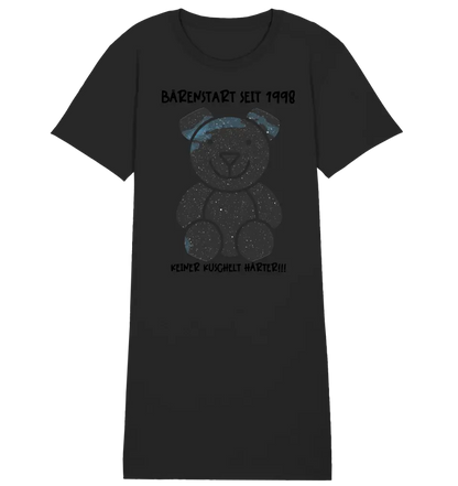 Echte Sternenkarte als Teddybär + Text • Ladies Premium T-Shirt Kleid aus Bio-Baumwolle S-2XL • Exklusivdesign • personalisiert