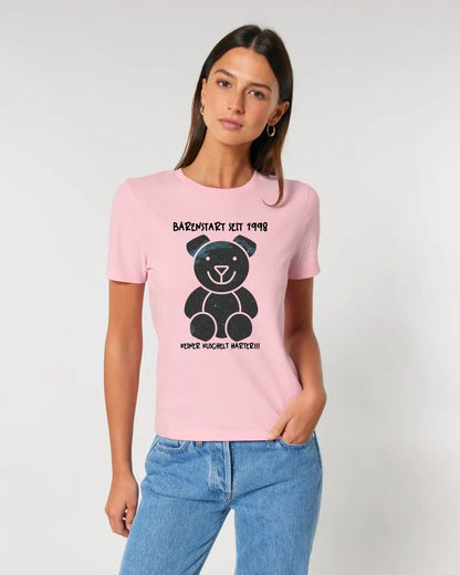 Real star map as a teddy bear + text • Ladies Premium T-Shirt XS-2XL made of organic cotton for women • Exclusive design • personalized