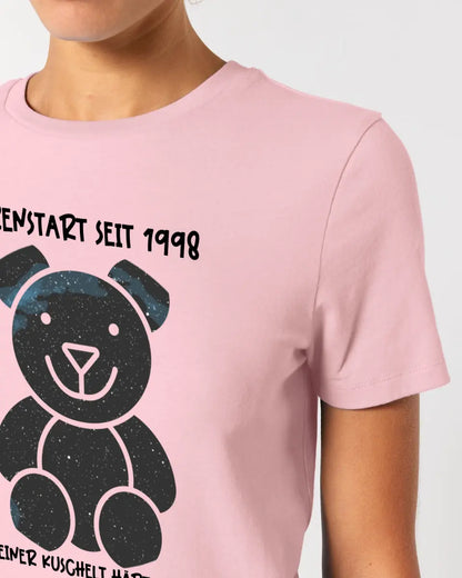 Echte Sternenkarte als Teddybär + Text • Ladies Premium T-Shirt XS-2XL aus Bio-Baumwolle für Damen • Exklusivdesign • personalisiert