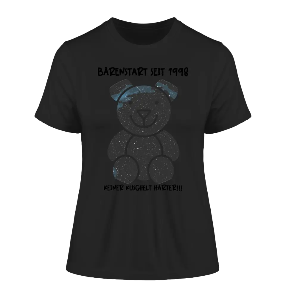 Echte Sternenkarte als Teddybär + Text • Ladies Premium T-Shirt XS-2XL aus Bio-Baumwolle für Damen • Exklusivdesign • personalisiert