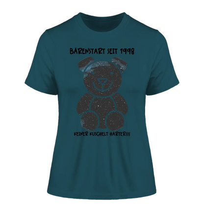 Echte Sternenkarte als Teddybär + Text • Ladies Premium T-Shirt XS-2XL aus Bio-Baumwolle für Damen • Exklusivdesign • personalisiert