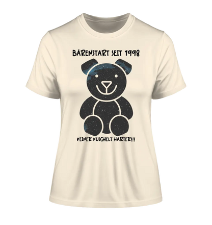 Echte Sternenkarte als Teddybär + Text • Ladies Premium T-Shirt XS-2XL aus Bio-Baumwolle für Damen • Exklusivdesign • personalisiert