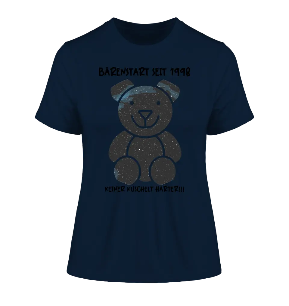 Echte Sternenkarte als Teddybär + Text • Ladies Premium T-Shirt XS-2XL aus Bio-Baumwolle für Damen • Exklusivdesign • personalisiert