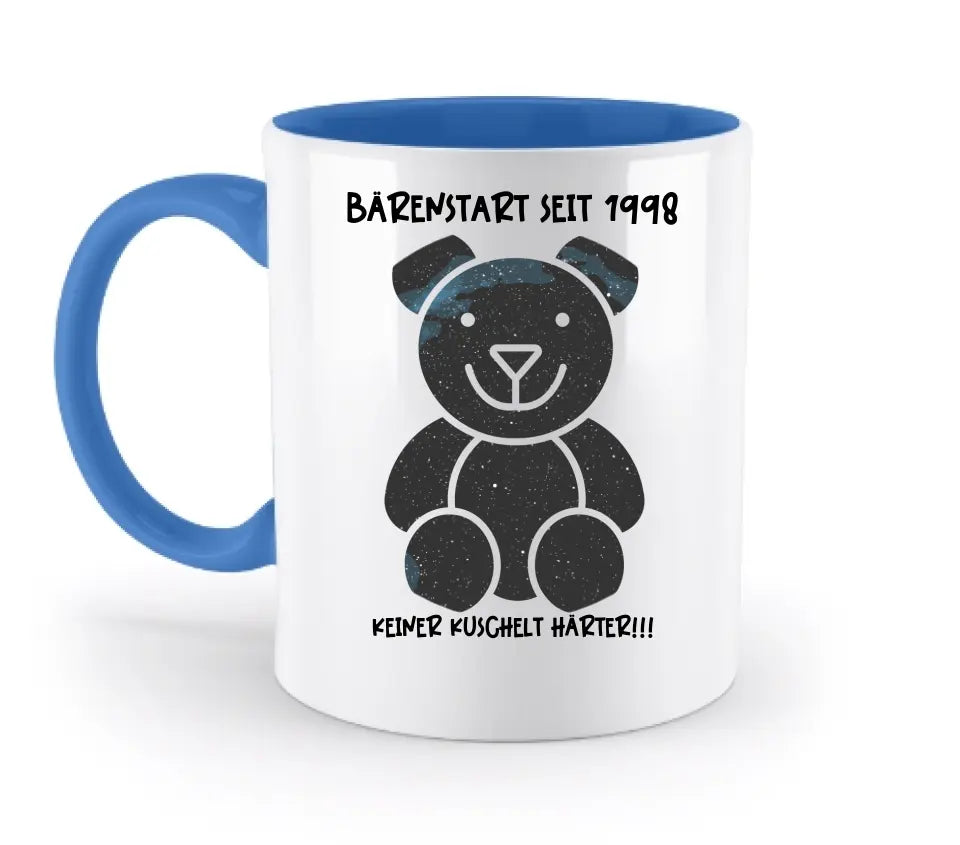 Real star map as a teddy bear + text • two-tone mug • exclusive design • personalized