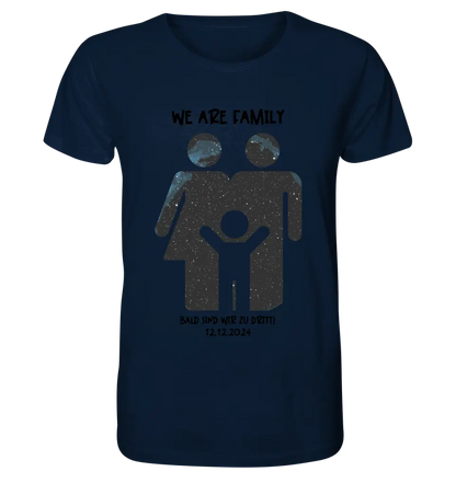 Echte Sternenkarte + Text • Kleine Familie • werdende Eltern • Unisex Premium T-Shirt XS-5XL aus Bio-Baumwolle für Damen & Herren • Exklusivdesign • personalisiert