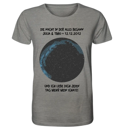 Real star map with location/time and your text • Unisex premium T-shirt XS-5XL made of organic cotton for women &amp; men • Exclusive design • personalized