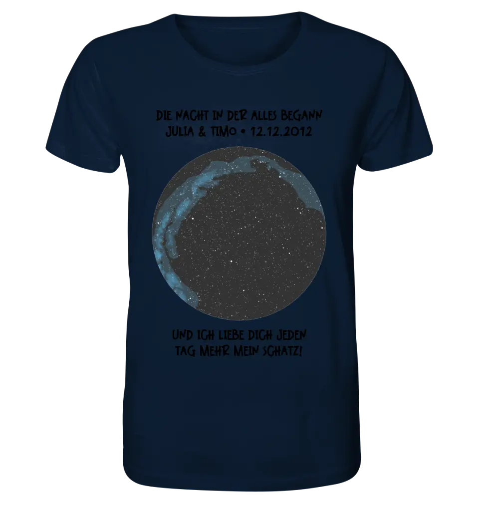 Real star map with location/time and your text • Unisex premium T-shirt XS-5XL made of organic cotton for women &amp; men • Exclusive design • personalized