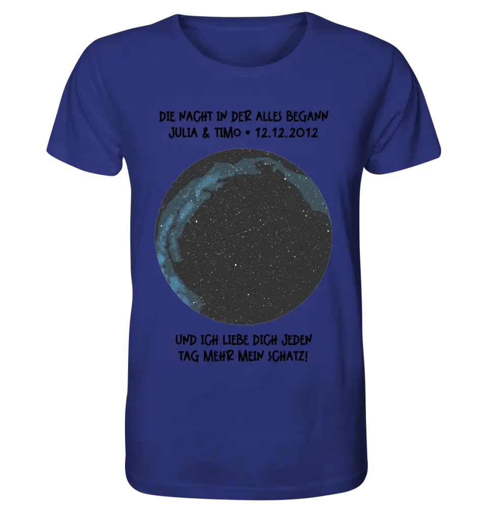 Real star map with location/time and your text • Unisex premium T-shirt XS-5XL made of organic cotton for women &amp; men • Exclusive design • personalized