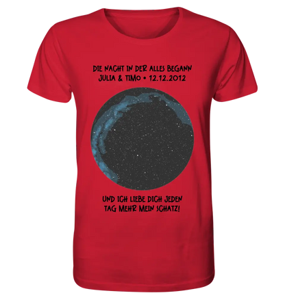 Real star map with location/time and your text • Unisex premium T-shirt XS-5XL made of organic cotton for women &amp; men • Exclusive design • personalized