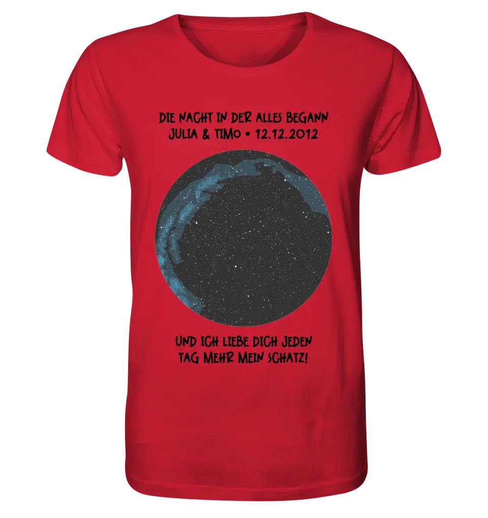 Real star map with location/time and your text • Unisex premium T-shirt XS-5XL made of organic cotton for women &amp; men • Exclusive design • personalized