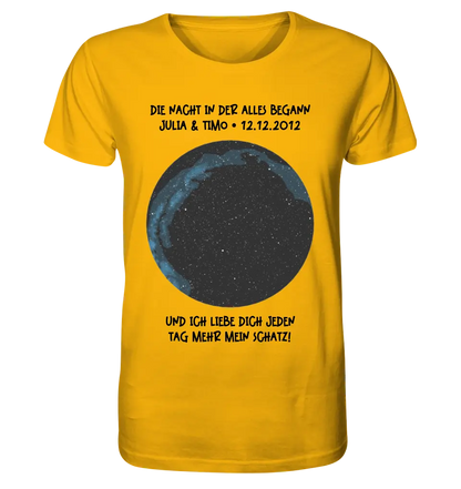 Real star map with location/time and your text • Unisex premium T-shirt XS-5XL made of organic cotton for women &amp; men • Exclusive design • personalized