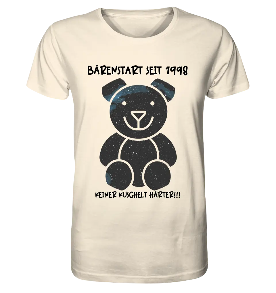 Echte Sternenkarte als Teddybär + Text • Unisex Premium T-Shirt XS-5XL aus Bio-Baumwolle für Damen & Herren • Exklusivdesign • personalisiert