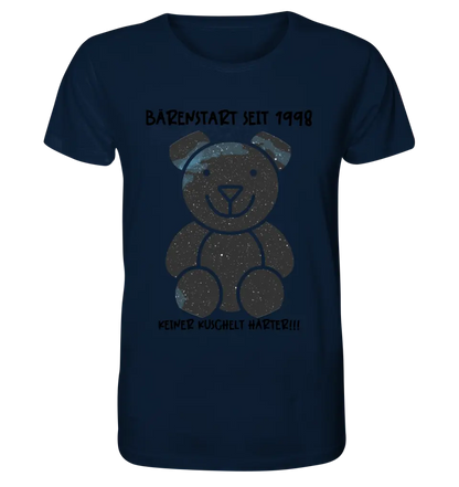 Echte Sternenkarte als Teddybär + Text • Unisex Premium T-Shirt XS-5XL aus Bio-Baumwolle für Damen & Herren • Exklusivdesign • personalisiert