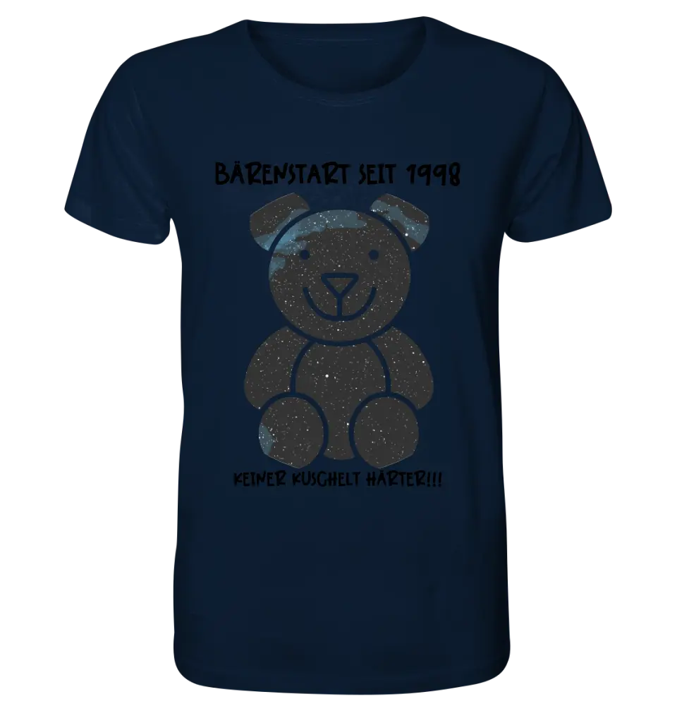 Echte Sternenkarte als Teddybär + Text • Unisex Premium T-Shirt XS-5XL aus Bio-Baumwolle für Damen & Herren • Exklusivdesign • personalisiert