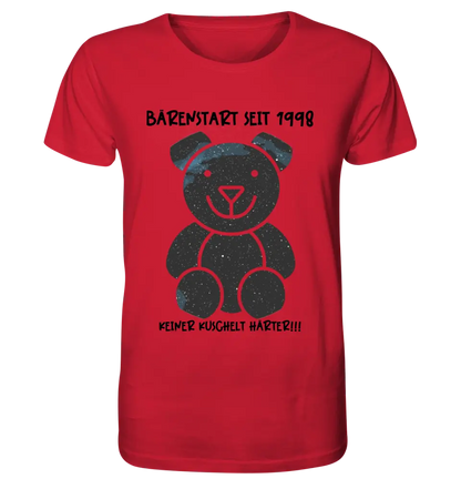 Echte Sternenkarte als Teddybär + Text • Unisex Premium T-Shirt XS-5XL aus Bio-Baumwolle für Damen & Herren • Exklusivdesign • personalisiert