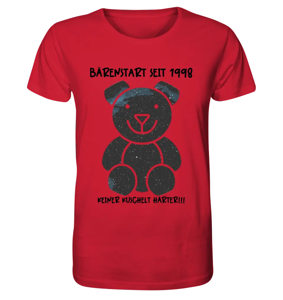 Echte Sternenkarte als Teddybär + Text • Unisex Premium T-Shirt XS-5XL aus Bio-Baumwolle für Damen & Herren • Exklusivdesign • personalisiert