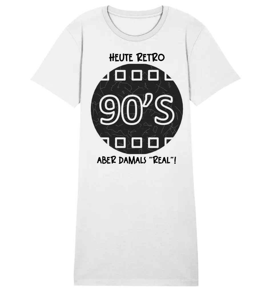 Echte Sternkarte 90s + Text • Ladies Premium T-Shirt Kleid aus Bio-Baumwolle S-2XL  • Exklusivdesign • personalisiert