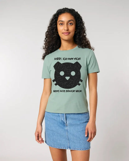 Echte Sternenkarte als Katze + Text • Ladies Premium T-Shirt XS-2XL aus Bio-Baumwolle für Damen • Exklusivdesign • personalisiert