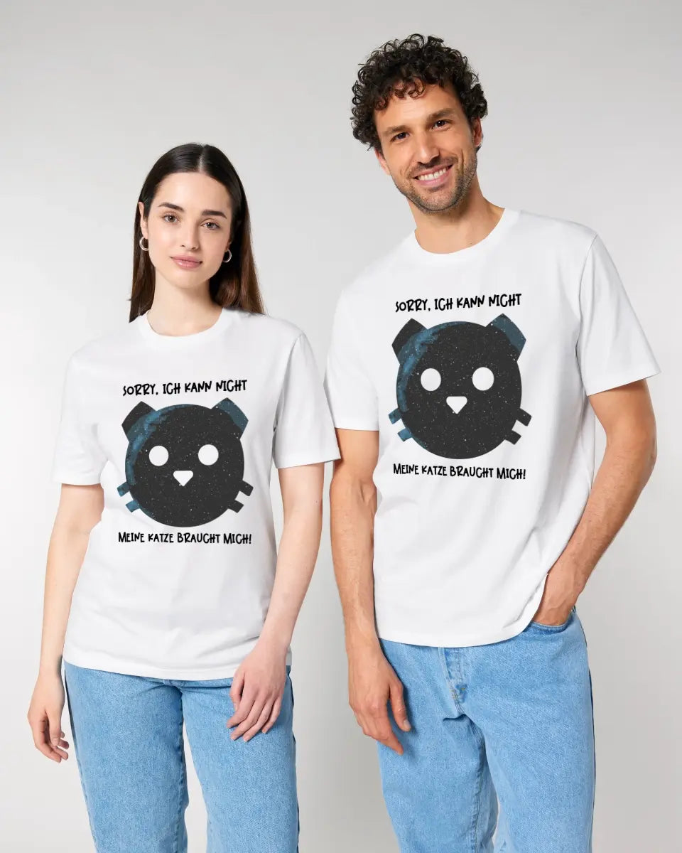 Echte Sternenkarte als Katze + Text • Unisex Premium T-Shirt XS-5XL aus Bio-Baumwolle für Damen & Herren • Exklusivdesign • personalisiert