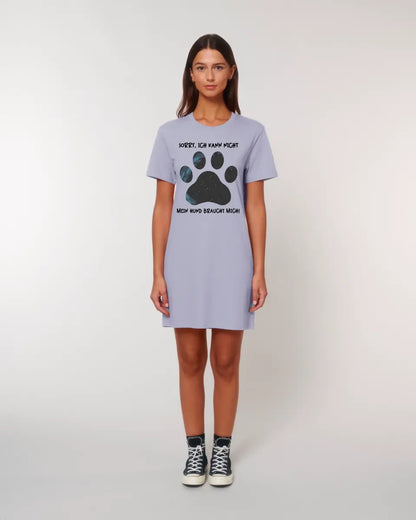 Real star map as dog paw + text • Dog • Ladies Premium T-Shirt Dress made of organic cotton S-2XL • Exclusive design • personalized