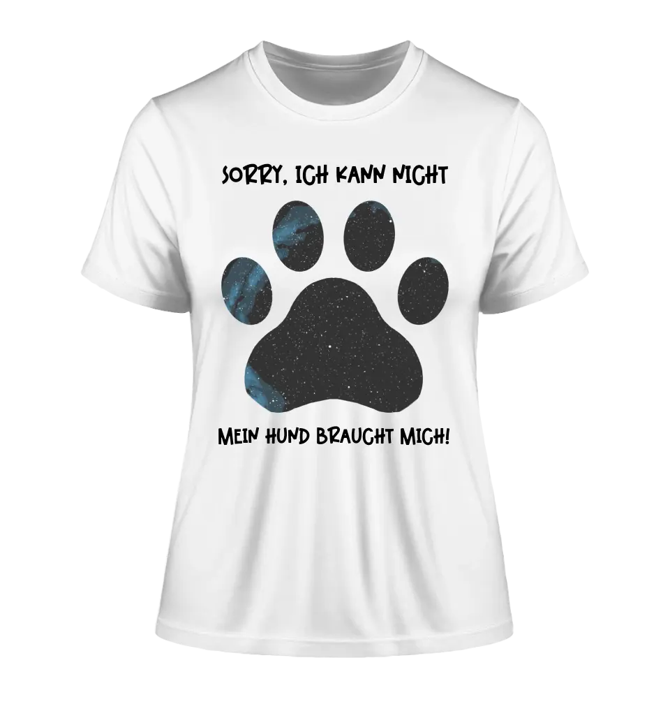 Echte Sternkarte als Hundepfote + Text • Hund • Ladies Premium T-Shirt XS-2XL aus Bio-Baumwolle für Damen • Exklusivdesign • personalisiert