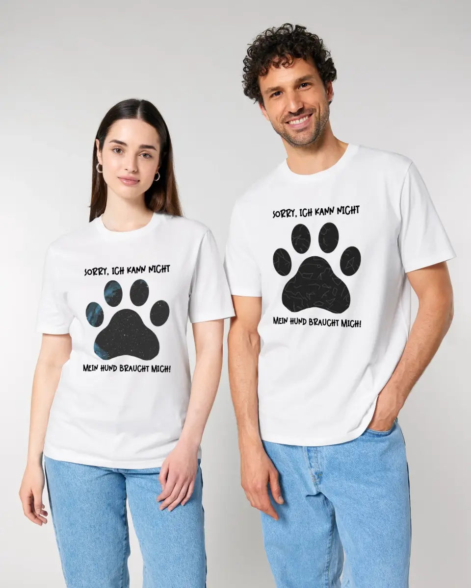 Echte Sternkarte als Hundepfote + Text • Hund • Unisex Premium T-Shirt XS-5XL aus Bio-Baumwolle für Damen & Herren • Exklusivdesign • personalisiert