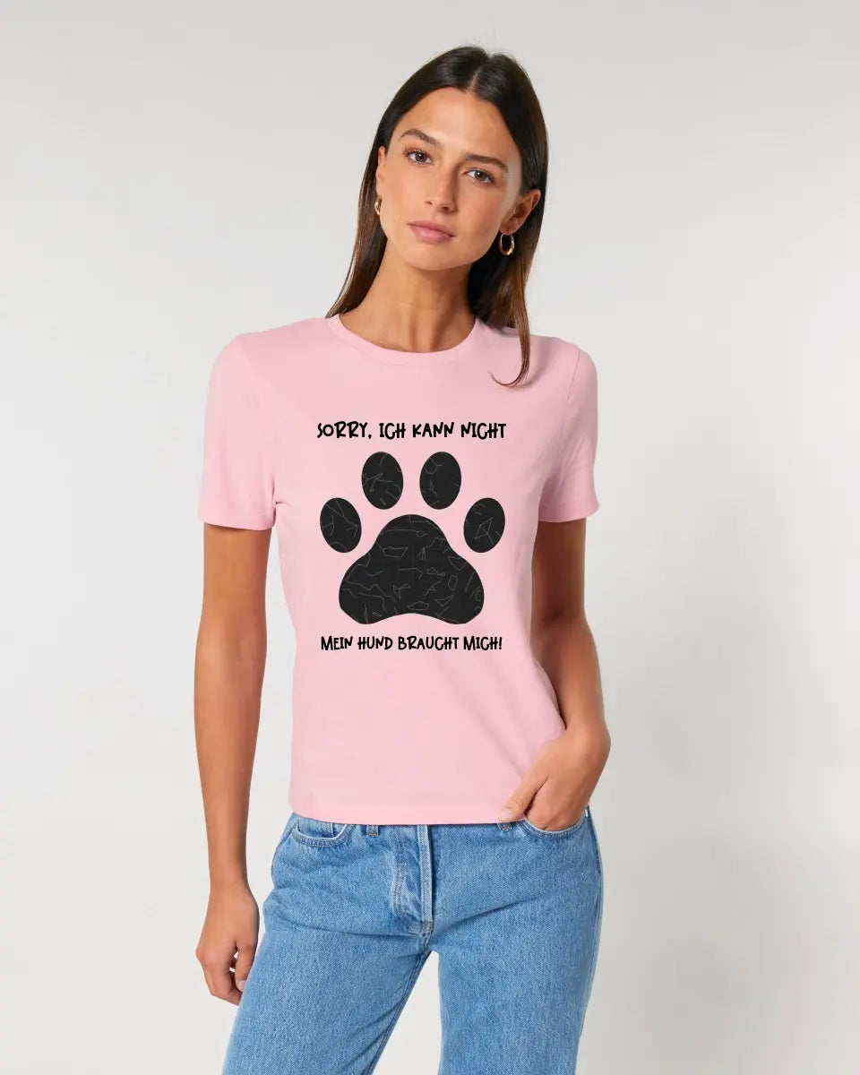 Real star map as a dog paw + text • Dog • Ladies Premium T-Shirt XS-2XL made of organic cotton for women • Exclusive design • personalized