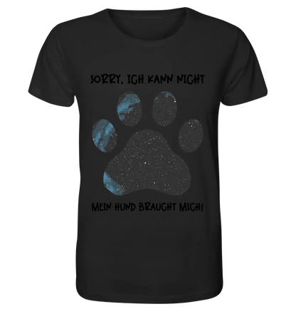 Echte Sternkarte als Hundepfote + Text • Hund • Unisex Premium T-Shirt XS-5XL aus Bio-Baumwolle für Damen & Herren • Exklusivdesign • personalisiert