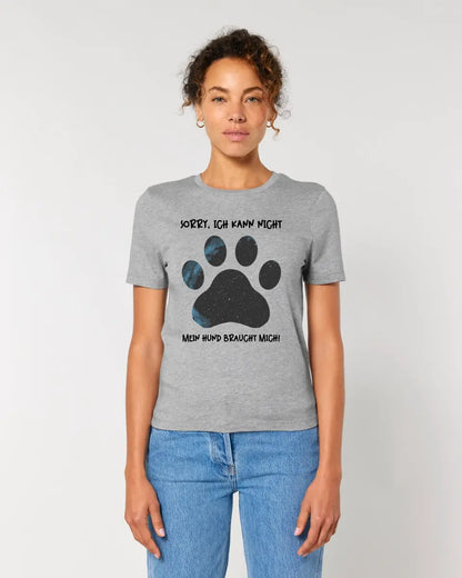 Real star map as a dog paw + text • Dog • Ladies Premium T-Shirt XS-2XL made of organic cotton for women • Exclusive design • personalized