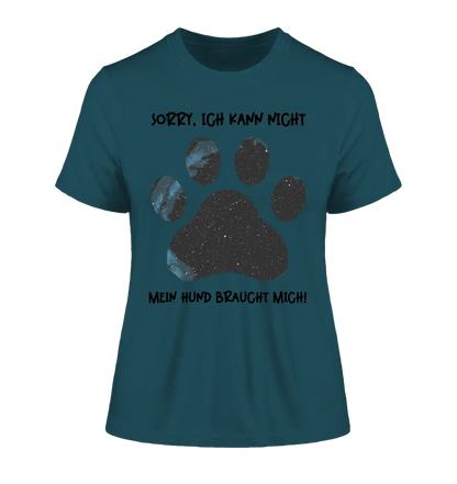 Real star map as a dog paw + text • Dog • Ladies Premium T-Shirt XS-2XL made of organic cotton for women • Exclusive design • personalized