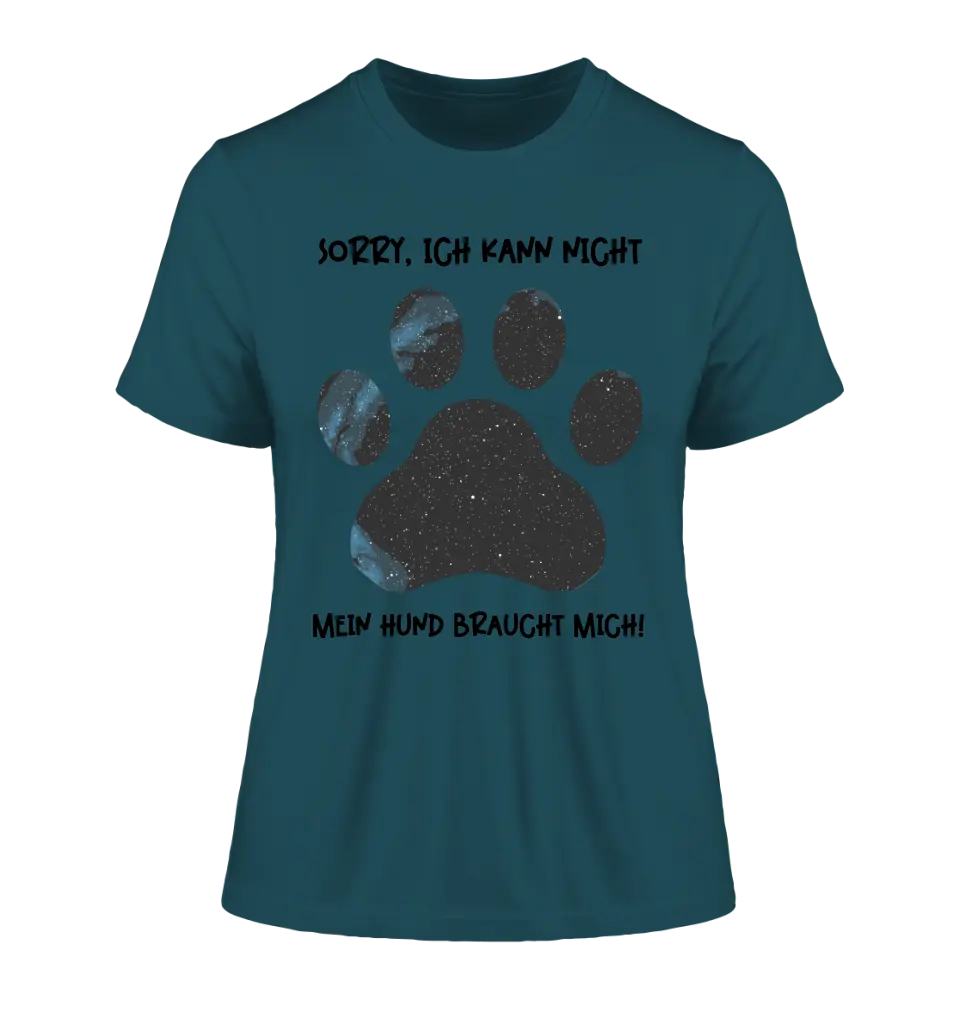 Real star map as a dog paw + text • Dog • Ladies Premium T-Shirt XS-2XL made of organic cotton for women • Exclusive design • personalized