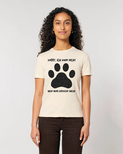 Real star map as a dog paw + text • Dog • Ladies Premium T-Shirt XS-2XL made of organic cotton for women • Exclusive design • personalized